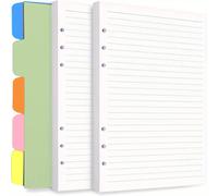 TEMU 240 páginas de papel de recambio A5/A6, insertos para planificador de presupuesto en carpeta A5, cuadernos de diario, papel de de 6 anillas en color marrón y con separadores de carpeta