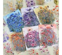 TEMU 240 piezas, 6 piezas de pegatinas de flores, material PET transparente, adhesivos para decoración de álbumes, diarios, collages y revistas de recortes