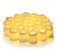 TEMU 24pcs/ Set Decoración de viaje al Velas LED sin llama, Luz de té LED creativa para , Vela sin llama blanca , decorativa de Halloween y Navidad