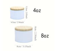 TEMU 24pcs Tarros de Vela Blancos de 4oz y 8oz, Latas de Vela de 4oz y 8oz con , Fabricación de Velas para Tarros de Vela, y Manualidades, Latas Vacías para Almacenamiento y Regalo
