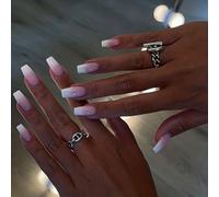 TEMU 24pcs Uñas Postizas + 1pc Pegamento para Uñas + 1pc Lima de Uñas