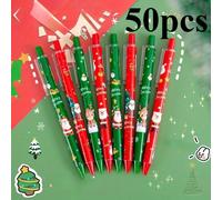 TEMU 25/50pcs Bolígrafos de Click Navideños 0.5mm Juego de Regalo para Exámenes y Oficina, Suministros de Escritura