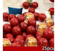 TEMU 25 Globos de Látex Rojos y Dorados con , 12 Pulgadas, Globos Brillantes con , para , , Aniversarios, Graduaciones, Día de la , Decoraciones Elegantes para Fiestas Festivas