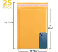 TEMU 25 Pack Bubble Mailer, Sobres acolchados de adhesión fuerte, Sobres acolchados de envío, Sobres de autoadhesivos, Sobres acolchados impermeables para envío
