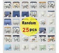 TEMU 25 piezas aleatorias de Ropa Interior Infantil Ropa Interior Infantil de Ángulo con Patrones de Dinosaurio, Elefante, Excavadora y para Niños