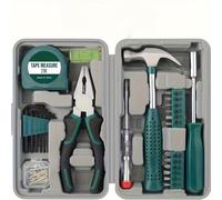 TEMU 25 Piezas Kit de Herramientas Pequeñas Verdes Compacto para Hogar y Oficina, Portátil con Herramientas Básicas para Reparaciones DIY