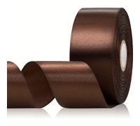 TEMU 25 Yardas de Cinta de Raso Marrón, Ancho de 1.5 Pulgadas - Acabado y para Envoltura de Regalos, Arreglos Florales, Manualidades, Navidad, , DIY & Flores , Cinta Navideña