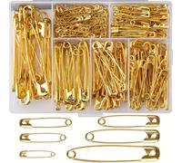 TEMU 250 piezas de 6 tamaños de alfileres de seguridad grandes y pequeños, duraderos, resistentes a la corrosión, para , manualidades, costura, joyería, uso en el hogar y .