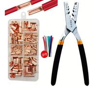 TEMU 250 Piezas Kit de Terminales de Cobre GT, Tubos Pequeños, Conectores de Cable, Fundas y Alicates de Crimpado
