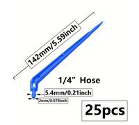 TEMU 25pcs Rociadores de Goteo de Curva de Plástico Azul - Conectores de de Microirrigación de 1/4" para Manguera de 4/7mm, Riego Eficiente para Jardines, Huertos y Plantas en Macetas