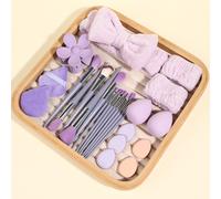 TEMU 26 piezas de Banda para el Cabello y Muñequera en Felpa Coral , Pinza Agarradora con Absorción Agua e Elástica Moño Forma, Clip Tiburón Conjunto Ideal Maquillaje Simple Elegante Mujer