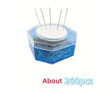 TEMU 260 piezas/ Alfileres Clásicos Vintage, Rectos de Seguridad, Juego Duradero de Pinzas para en Acero Inoxidable con Transparente y Esponja para Manualidades Quilting, Decoración Floral & DIY, 36mm