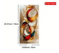 TEMU 2D , 1 Póster Moderno Enmarcado, Abstracto en Vertical para Pared, Impresión de Metálica, Líneas , Decoración Dorada con Curvas, Estética para el Hogar, Cuadros Decorativos, [2D ], 2D