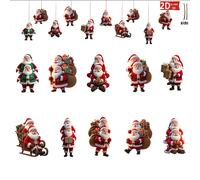 TEMU 2D , 10 Piezas Creativas y Adorables de Santa Claus con Varios Regalos, Decorátivos Colgantes De Madera para Árboles Navideños o Habitaciones/Jardines Accesorios Festivos, ¡ Mágico! 2D Flat