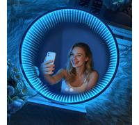 TEMU [2D ] 1pc Letrero de Espejo , Espejo Circular Azul de Capas, Luz de , Luz de Neón USB, con un Diseño y Fácil, ¡Es un para la Decoración del Hogar, la Decoración del Dormitorio y para Regalar!