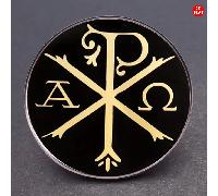 TEMU 2D - 1pc Pin Vintage Alfabeto - de la , Broche Religioso Negro y Dorado, Ideal para Navidad, Pascua, Bautismo - para Ropa, Bolsos, de - Regalos de Joyería Cristiana