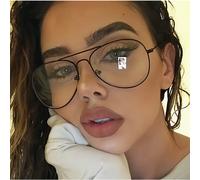TEMU 2D Flat - Un par de gafas estilo hip-hop, con material de metal , función de decoración hip-hop, bisagra de metal, adecuadas para uso diario