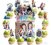 TEMU 2D , Juego de 25 Pósters y de la de Zootopia - 1 Letrero Decorativo Grande + 24 Letreros Decorativos Pequeños, Decoración de de Nick y Judy, Ideal para , , , Fiestas y Reuniones