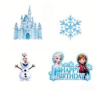 TEMU 2D , Juego de 4 Piezas de Toppers de de Disney Frozen con Impresión , Perfectos para Decoraciones de Fiestas de y Vacaciones, Tarjetas Impresas, un Regalo Hermoso para