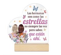 TEMU 2D, para , 2D, 1 pieza Letrero acrílico de con base de madera, "Las hermanas son como estrellas, no puedes , pero que están ahí", Decoración de escritorio, para regalo de de casa de
