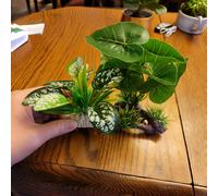 TEMU 2PC Plantas Artificiales para Reptiles, Suministros de Decoración para Terrarios, Planta para Acuario, Añadidos para de Refugio de de