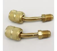 TEMU 2PCS Adaptador de Mini Split R410A, Adaptador de Manguera HAVC con Adaptador / Angulado de Hembra SAE de 5/16 Pulgadas a SAE de 1/4 Pulgadas