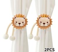 TEMU 2pcs Adorables para Cortinas de Dibujos y Oso con Perlas Falsas - Ajustables, Sin Taladro, Sujeces de Poliéster para una Decoración Acogedora en el Salón y Dormitorio de Niños