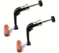 TEMU 2pcs Ajustables de Acero Inoxidable para Carretes de Pesca con Empuñadura de Madera - Accesorios Duraderos y Antideslizantes para Carretes Giratorios