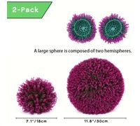 TEMU 2pcs, Bolas de boj artificial, plantas falsas protegidas contra los rayos UV, bolas decorativas para exteriores, patio, jardín, , patio trasero y decoración de en interiores