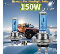 TEMU 2pcs Bombilla H7 de Luz y para Automóvil, Sin Deslumbramiento, 150w por bombillas, Super 6000K, con un 60% Más Visión, Lámparas de Mejoradas, Paquete de 2