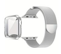 TEMU 2pcs Correa magnética de reloj de Milán de metal + TPU para hombres y mujeres, adecuada para la serie iWatch 40mm/41mm/44mm/45mm, adecuada para la correa de reloj iWatch 9/8/7/6/5/4/3