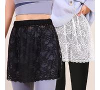 TEMU 2pcs Cortina de Pedos Falda Media para Mujer para Sudadera, Artefacto de Base, Falda con de Lei, Falda Interior Versátil, Falda Media a , Estilo Elegante