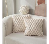 TEMU 2pcs de almohada de peluche 3D con de rejilla de y , crema blanca multicolor adecuada para , sofá, dormitorio, decoración del hogar, decoración de habitaciones