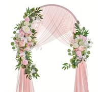 TEMU 2pcs Elegantes Guirnaldas de Flores Artificiales para de Boda & Decoración de - Adorno Versátil para el Hogar, No Necesita Energía