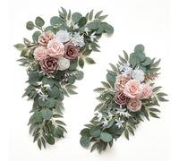 TEMU 2pcs Elegantes Guirnaldas Florales Artificiales - Decoración Versátil de Flores Blancas y Verduras para , Recepciones y Hogar - Perfectas para Pascua, Acción de Gracias y Día de San Valentín