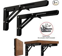 TEMU 2pcs Estantes Plegables de Acero Inoxidable de Resistencia - Ajustables, Diseño que Ahorra con Monturas de Pared Premium para Almacenamiento en Casa y Oficina