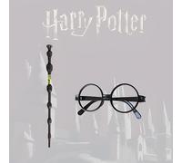 TEMU 2pcs Gafas de la Serie Harry Potter de Bros. + Varita, Conjunto de Disfraz Sin Montura para Cosplay, Gafas para Fotos, para Navidad, Halloween, Decoraciones de , Regalo Ideal