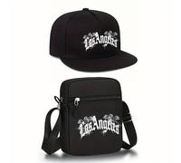 TEMU 2pcs Gorra de Béisbol Unisex con Estampado "Los Angeles" y Bolso Bandolera, Estilo Y2K Moda para Deportes al con Correa Ajustable, Regalo o Tus