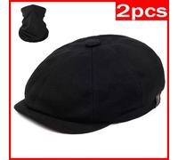 TEMU 2pcs Gorros Beret Unisex Estilo Newsboy - Tela Plegable, Cierre Ajustable con Broche, Diseño en Películas Clásicas para Mujeres y Hombres, Uso Casual y Formal (//Azul ), Sombrero de Diario