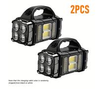 TEMU 2pcs MACROCOSM Linterna Solar, Recargable por USB con Luz y Carga Solares & Vía USB, IP65, LED Frontal/Trasero + COB, de Energía para Emergencias en Camping, Hiking o Exteriores Resistentes