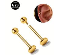 TEMU 2pcs Minimalista G23 Titanio Boquilla de /Brincos de Cartílago - 16G Joyería de Piercing Versátil, Adecuada para el Uso Diario de Hombres y Mujeres