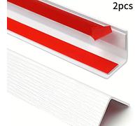 TEMU 2pcs Protectores de Esquina de Pared Autoadhesivos - PVC Engrosado, " x 35.4" - Guardabarros Blancos para Muebles y Escaleras, Seguridad Infantil, Patrones