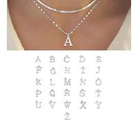 TEMU 2pcs/Set Collar Simple de Acero Inoxidable Plateado en Plata con , Cadena de Labios de Espina de Pescado, Collar de Cadena Superpuesta con para Mujeres