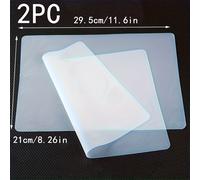 TEMU 2pcs Tapetes de Silicona Reutilizables para Manualidades, 8.26x11.6", Semi-Transparentes, Antideslizantes y Resistentes al - Perfectos para Hacer Joyas, Slime, Proyectos DIY y de Uñas