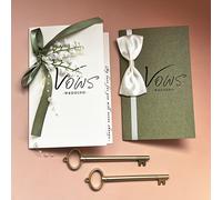 TEMU 2pcs Tarjetas de de Boda de del con Bolígrafos Llave - Librito de Promesas para Novia y Novio