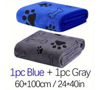 TEMU 2pcs Toalla de Baño para Mascotas, Estampado de de Pata de Perro/Estampado de Tienda de Mascotas, , Absorbente, de Secado Rápido y Gruesa, Microfibra Especial para Baño