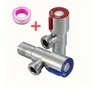 TEMU 2pcs Válvulas Angulares de Acero Inoxidable para Inodoro y Calentador de Agua - Cinta de , G1/2, Control Ajustable de Agua Caliente y Fría, Válvula de Entrada de