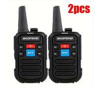 TEMU 2pcs Walkie Talkies de Larga Distancia - , Intercomunicadores Portátiles con 16 , VOX y PTT Dual, Recargables por USB, de Batería , Negros, Portátiles, Un Par