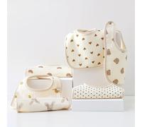 TEMU 3/5/6 Piezas Aleatorias de Baberos de Gasa de Algodón de Capas de U para Bebés, Baberos para , Baberos para Alimentación, Paños Antirregurgitación