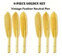 TEMU 3/6-Pack Plumas de Pluma Vintage Doradas, Bolígrafos de Gel , Diseño , Plumas para Firmar en y Oficina, 0.5mm, , Punta Duradera, Pequeños Regalos para Acción de Gracias y Navidad